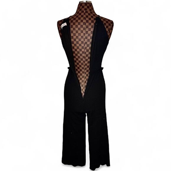 Ali & Jay Black Gauze Jumpsuit S/M Boho Whimsigoth 1-Piece High Neck Wide Leg - Picture 6 of 8